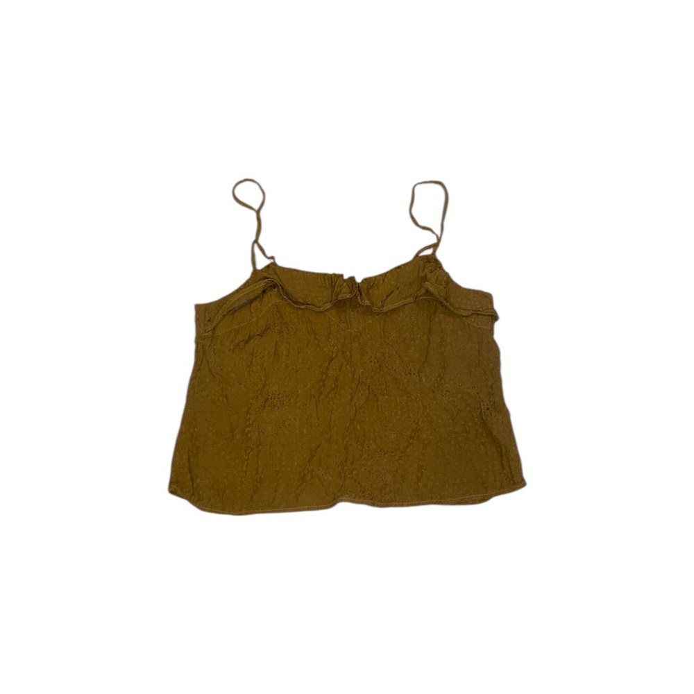 Lacausa brown ruffle tank top